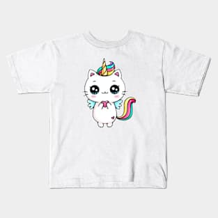 Kawaii Cat Heart sticker Kids T-Shirt